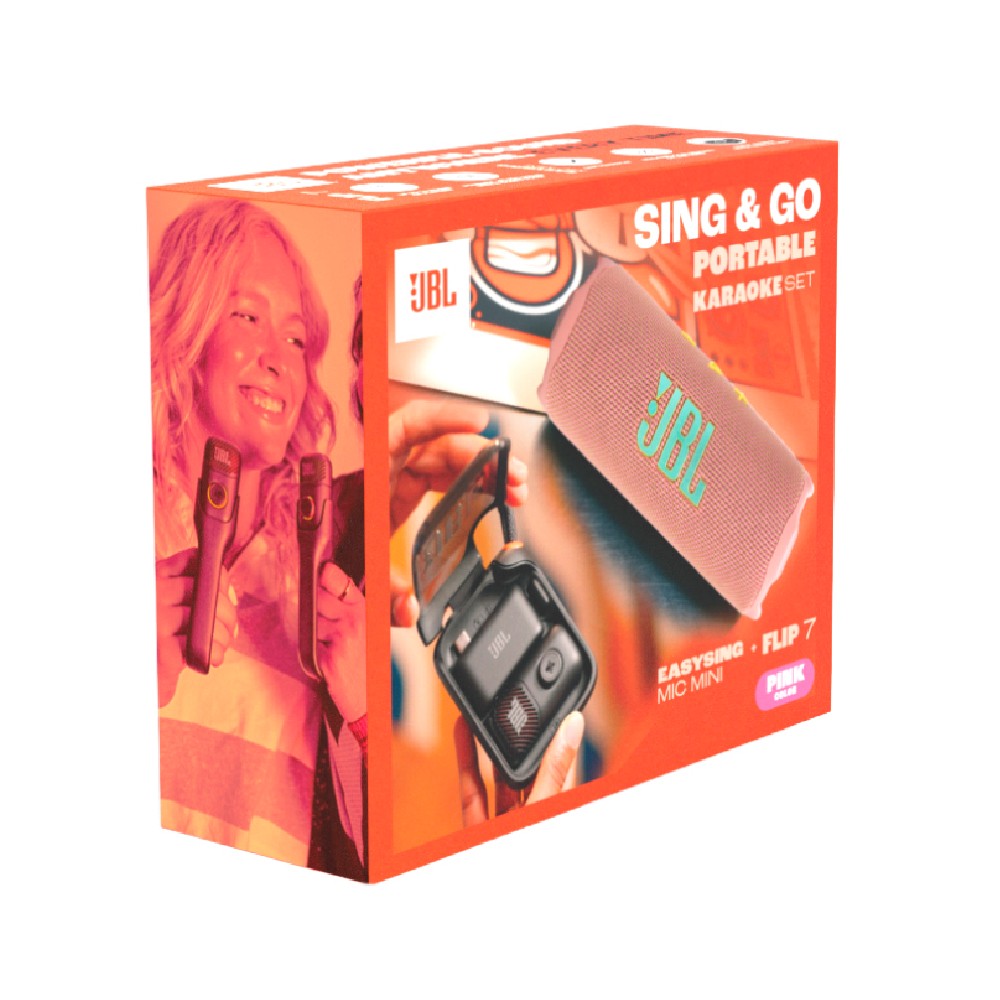 ลำโพงบลูทูธ JBL Karaoke Set Sing&Go Pink (Flip7 & EasySing Mic Mini)