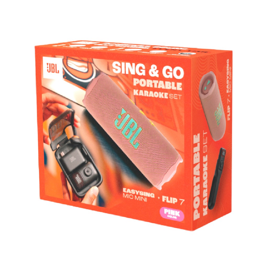 ลำโพงบลูทูธ JBL Karaoke Set Sing&Go Pink (Flip7 & EasySing Mic Mini)