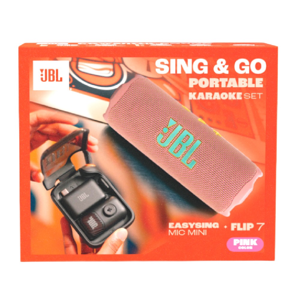 ลำโพงบลูทูธ JBL Karaoke Set Sing&Go Pink (Flip7 & EasySing Mic Mini)