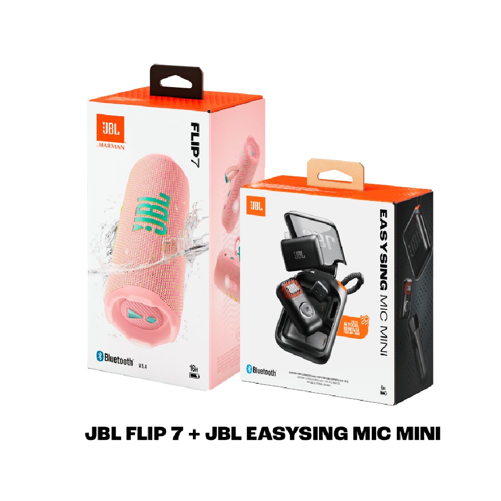 ลำโพงบลูทูธ JBL Karaoke Set Sing&Go Pink (Flip7 & EasySing Mic Mini)