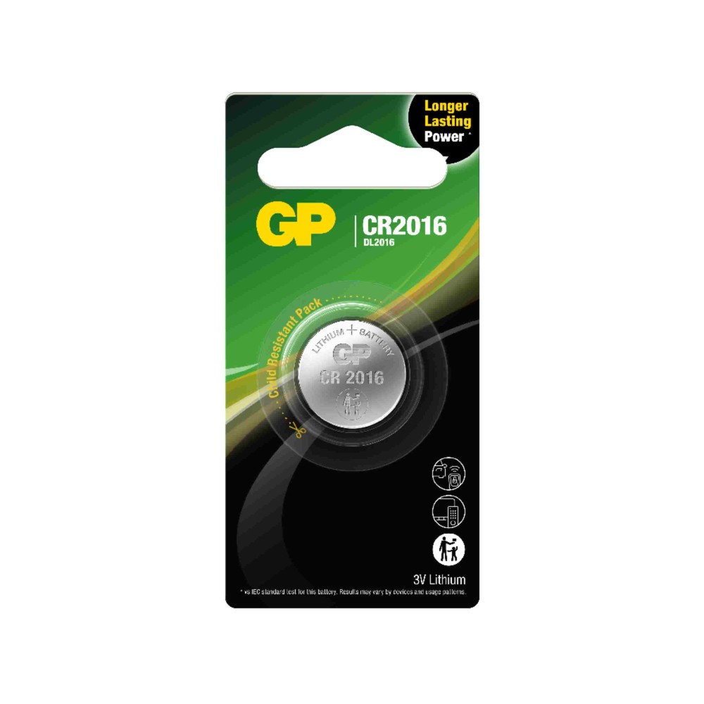 [ของแท้] ถ่านกระดุม GP Battery Lithium Button no.2016 x 1 (EV)