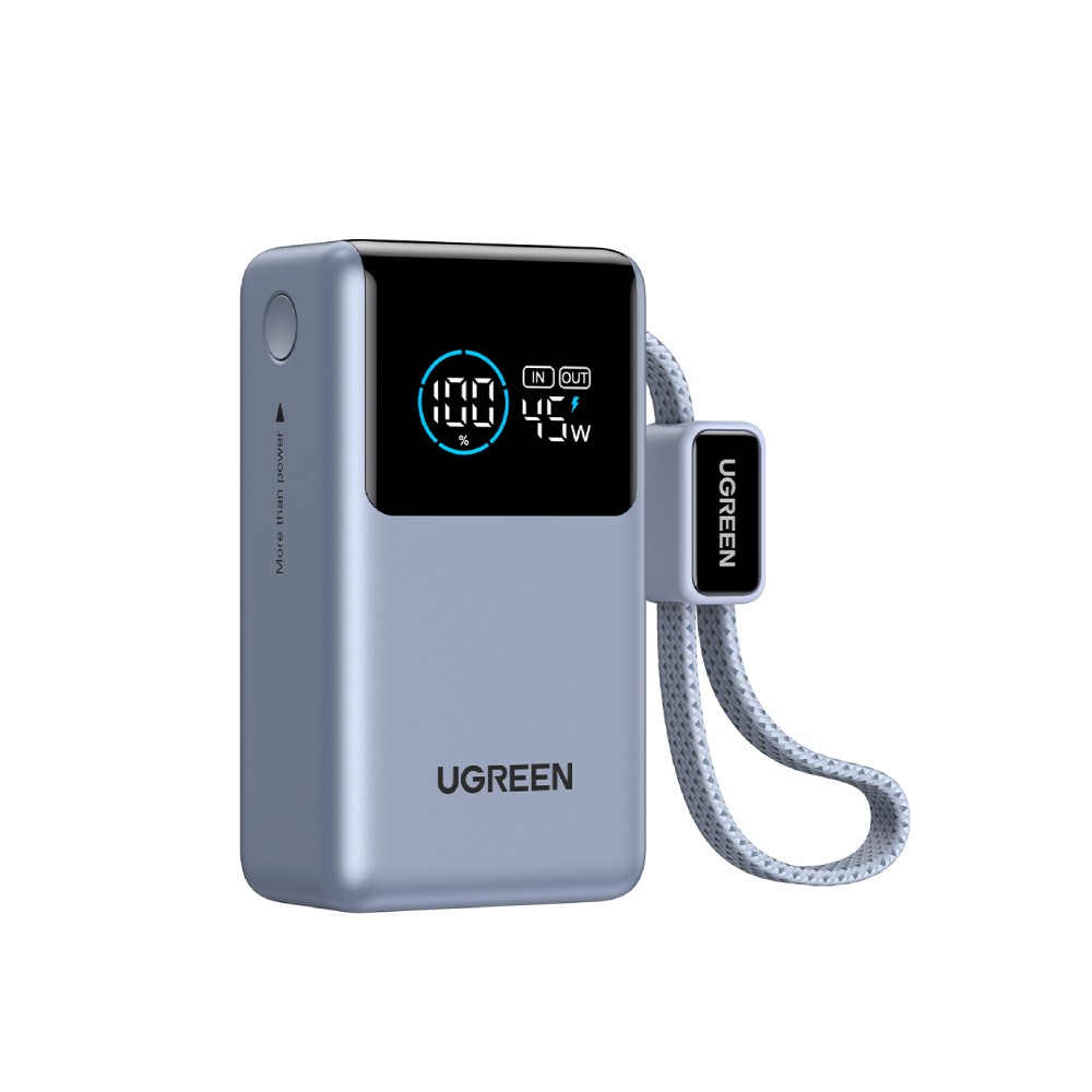 พาวเวอร์แบงค์ Ugreen Power Bank 10000 mAh 55W 1C1A Build-in Cable PB727-75701C Blue (CCC)