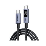 สายชาร์จ Ugreen USB-C to USB-C Cable Nylon 100W 2M. Display Gray (65863)
