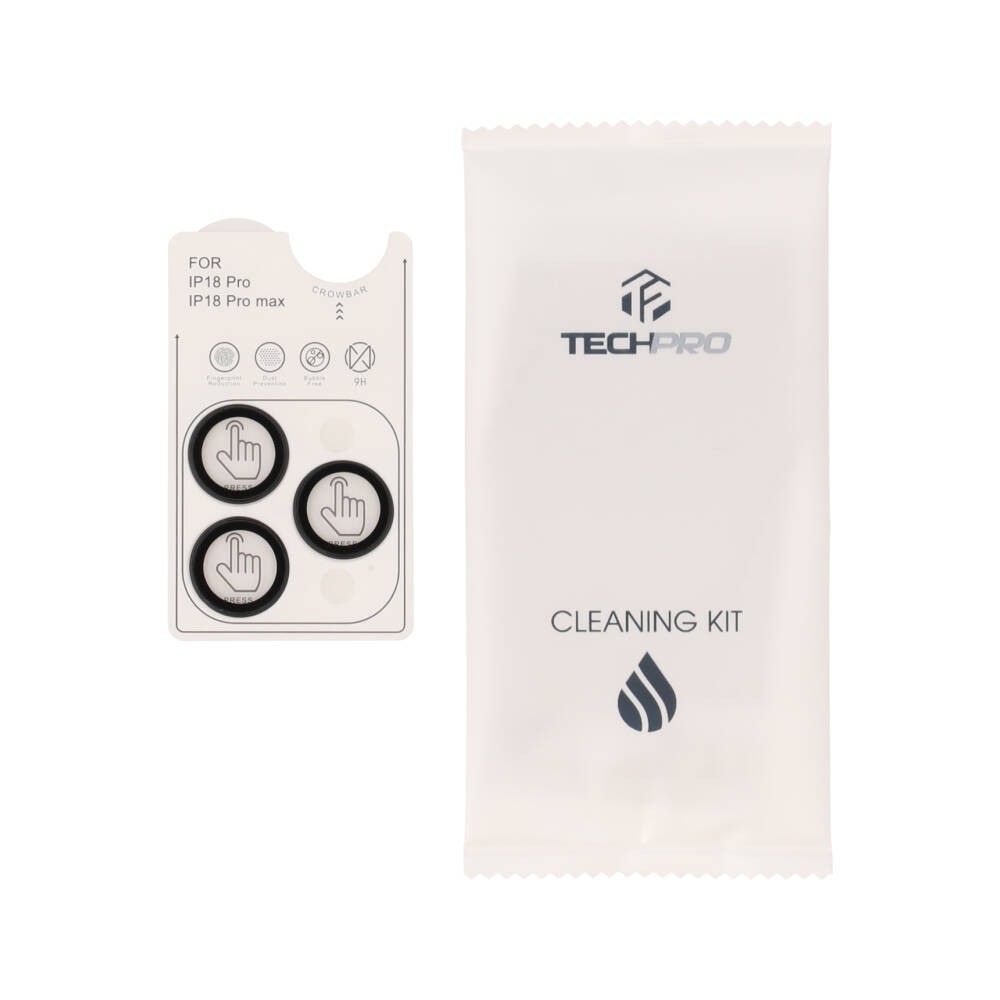 ฟิล์มกันเลนส์ TECHPRO iPhone 18 Pro/18 Pro Max Camera Lens Black