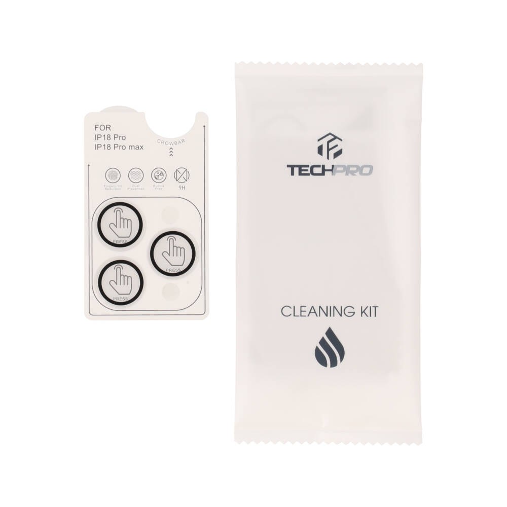 ฟิล์มกันเลนส์ TECHPRO iPhone 18 Pro/18 Pro Max Sapphire Lens Protector Clear with Board