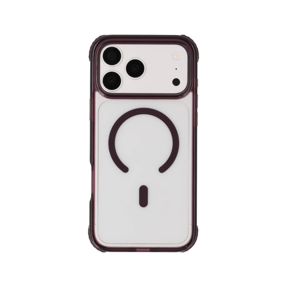 เคส TECHPRO iPhone 18 Pro Max Lucid Clear Burgundy Color Bumper with magnetic