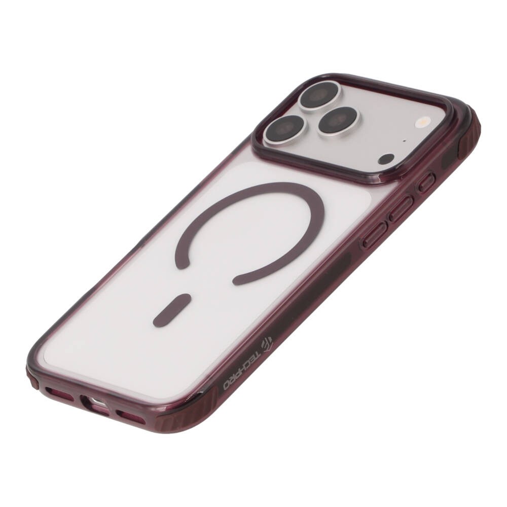 เคส TECHPRO iPhone 18 Pro Max Lucid Clear Burgundy Color Bumper with magnetic