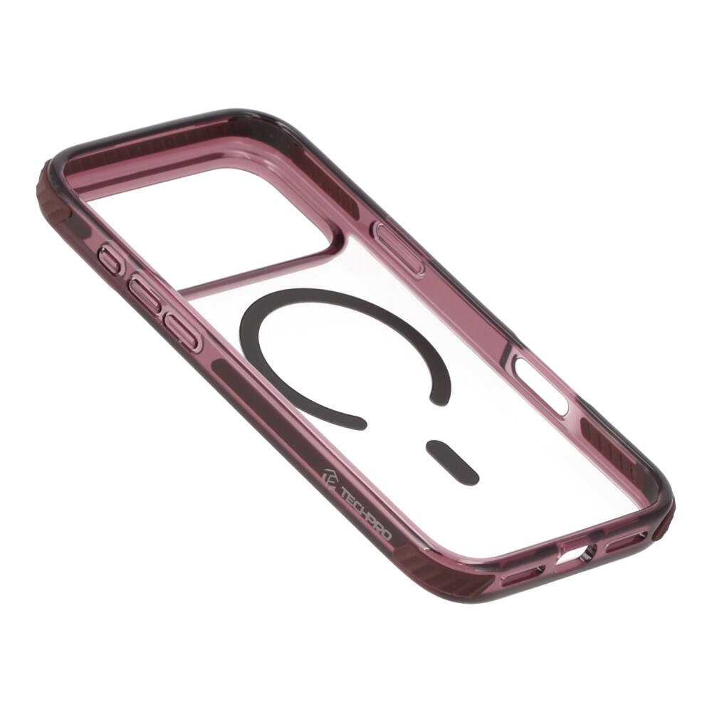 เคส TECHPRO iPhone 18 Pro Max Lucid Clear Burgundy Color Bumper with magnetic