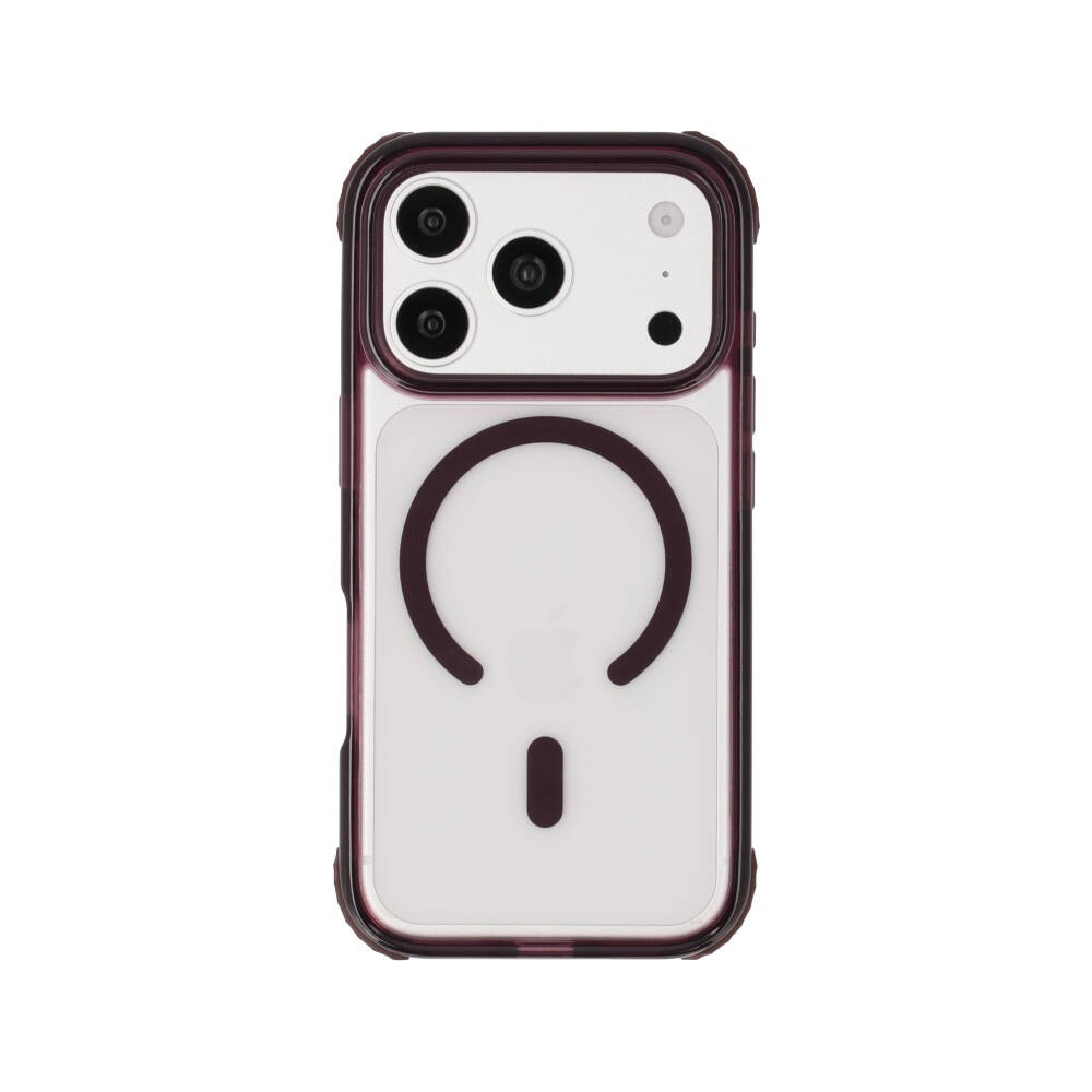 เคส TECHPRO iPhone 18 Pro Lavish Lucid Clear Burgundy Color Bumper with magnetic