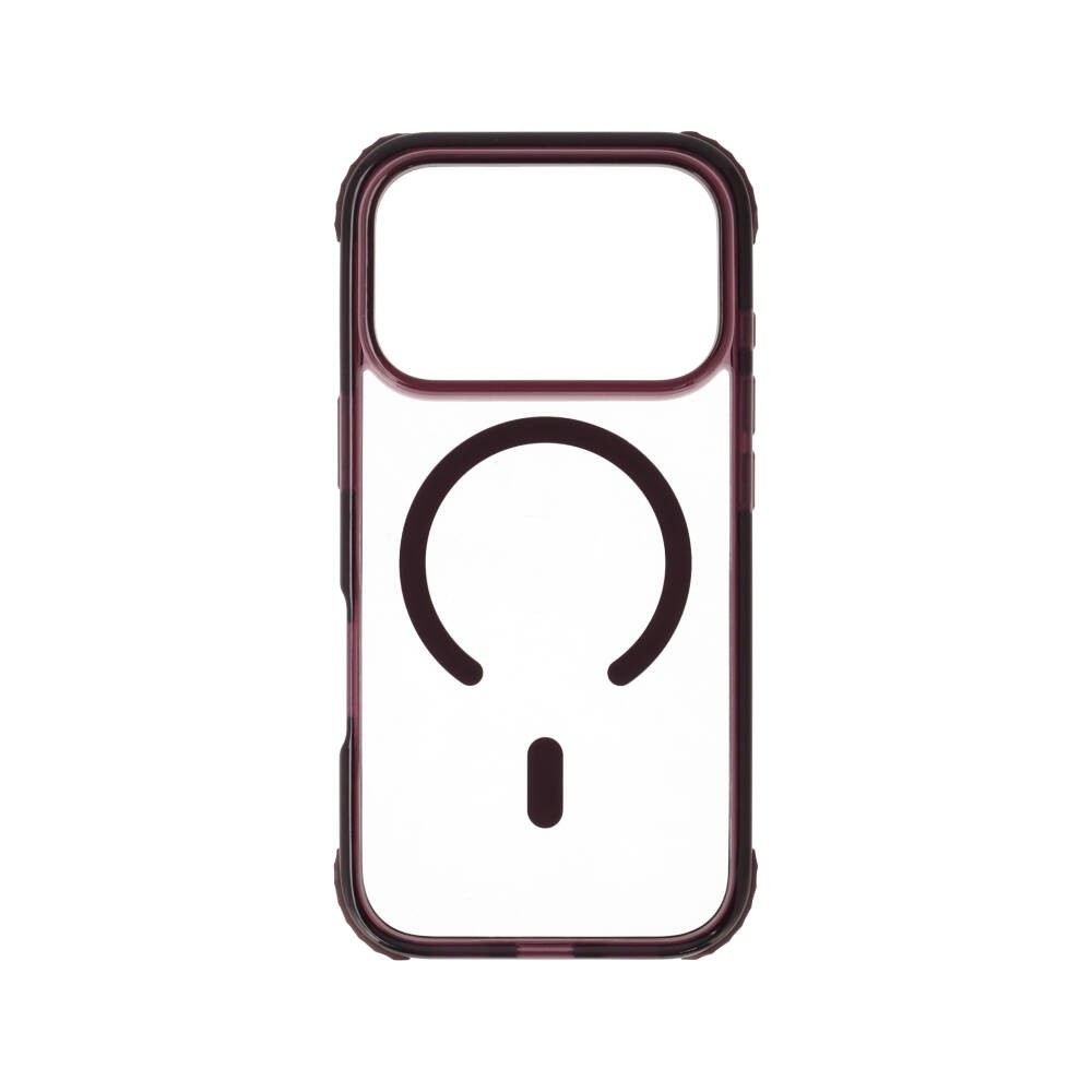 เคส TECHPRO iPhone 18 Pro Lavish Lucid Clear Burgundy Color Bumper with magnetic