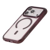 เคส TECHPRO iPhone 18 Pro Lavish Lucid Clear Burgundy Color Bumper with magnetic