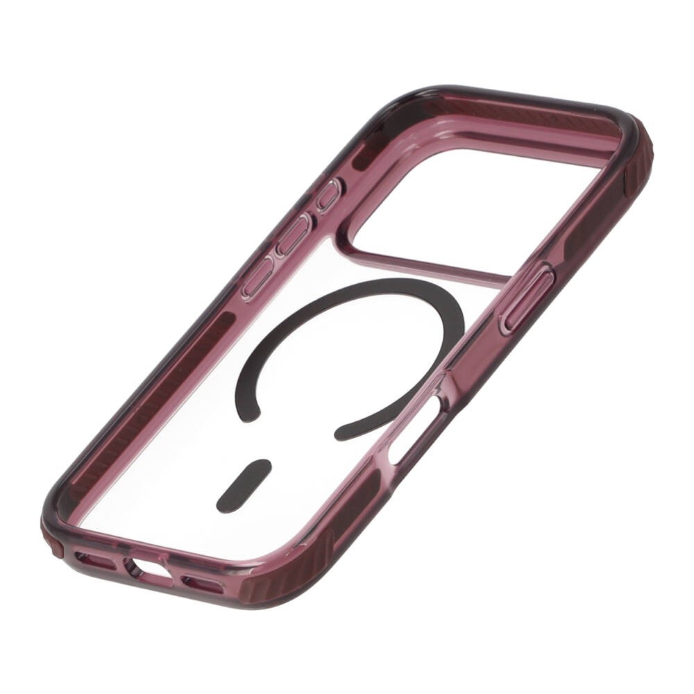 เคส TECHPRO iPhone 18 Pro Lavish Lucid Clear Burgundy Color Bumper with magnetic