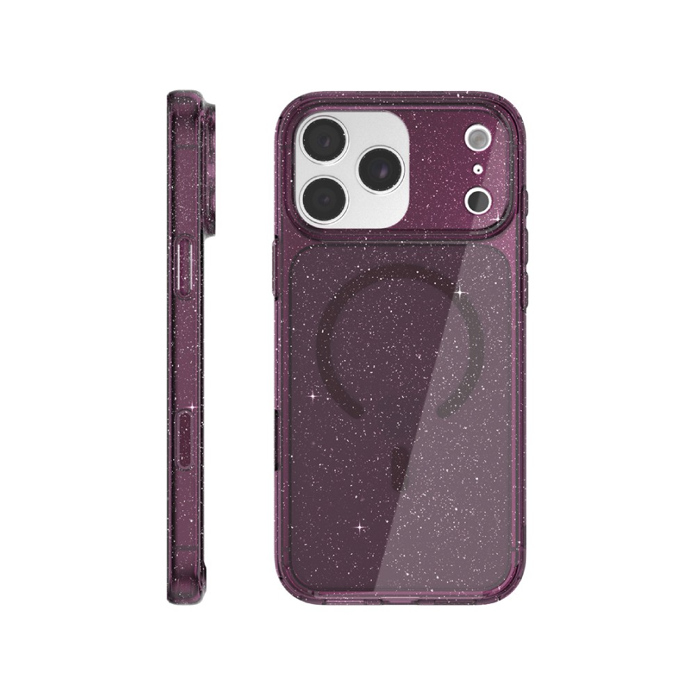 เคส JTLEGEND iPhone 18 Pro Max Glitter Hybrid Cushion Mag - Burgundy
