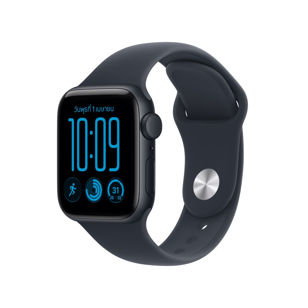 Apple Watch SE 3 GPS 40mm Midnight Aluminium Case with Navy Blue Sport Band - S/M (2026)