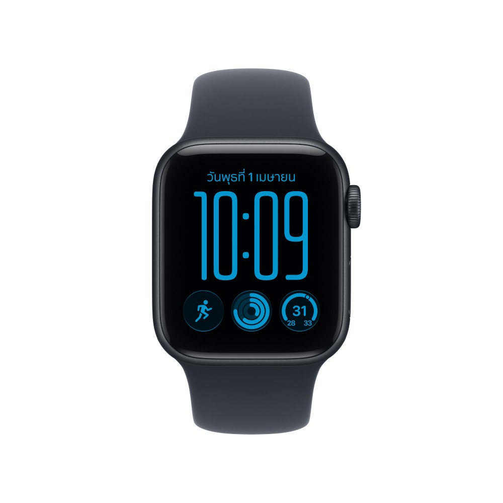 Apple Watch SE 3 GPS 40mm Midnight Aluminium Case with Navy Blue Sport Band - S/M (2026)