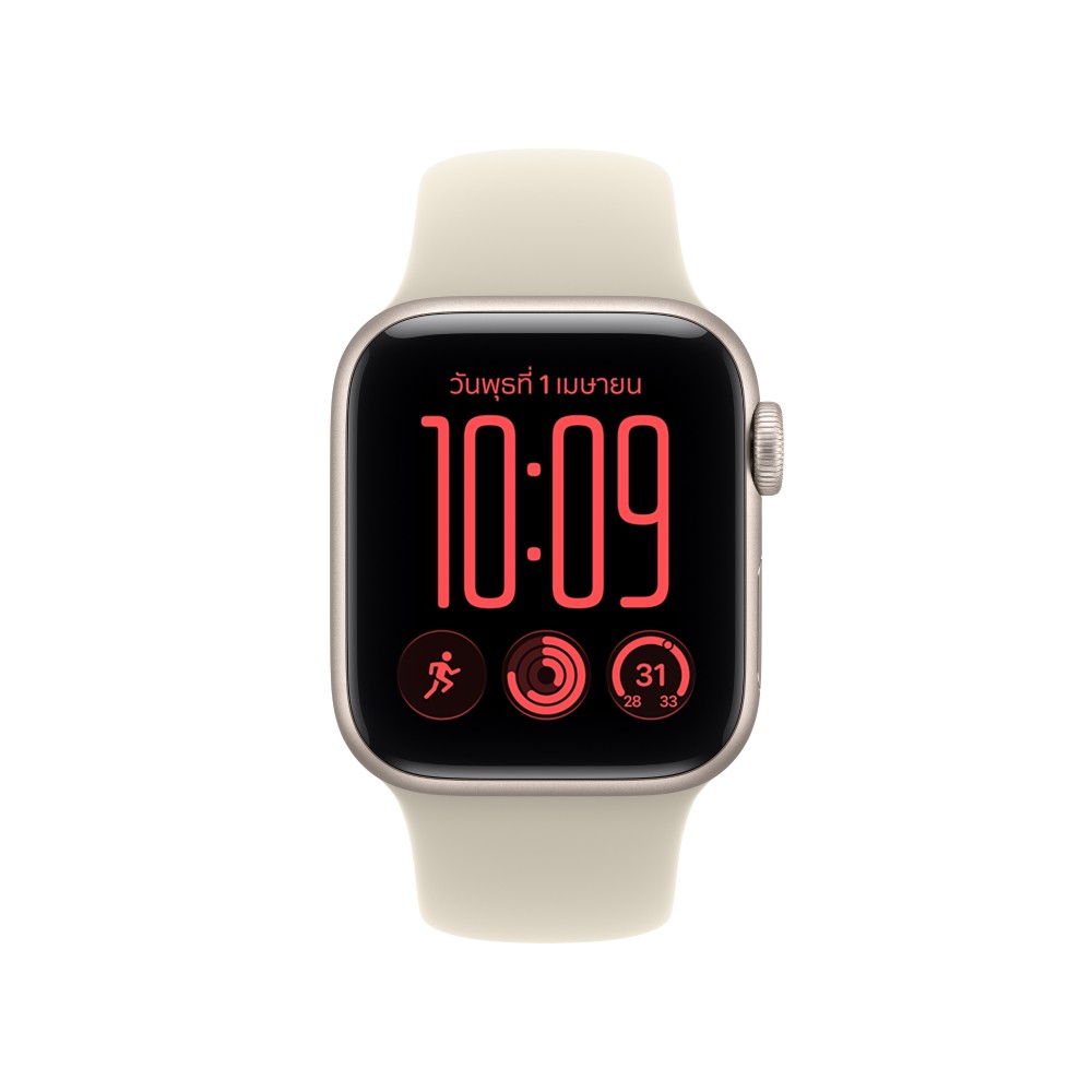 Apple Watch SE 3 GPS 40mm Starlight Aluminium Case with Sand Sport Band - S/M (2026)