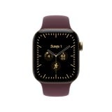 Apple Watch Series 12 GPS + Cellular 42mm Radiant Gold Titanium Case with Burgundy Sport Band - S/M