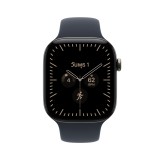 Apple Watch Series 12 GPS + Cellular 46mm Natural Titanium Case with Navy Blue Sport Band - S/M