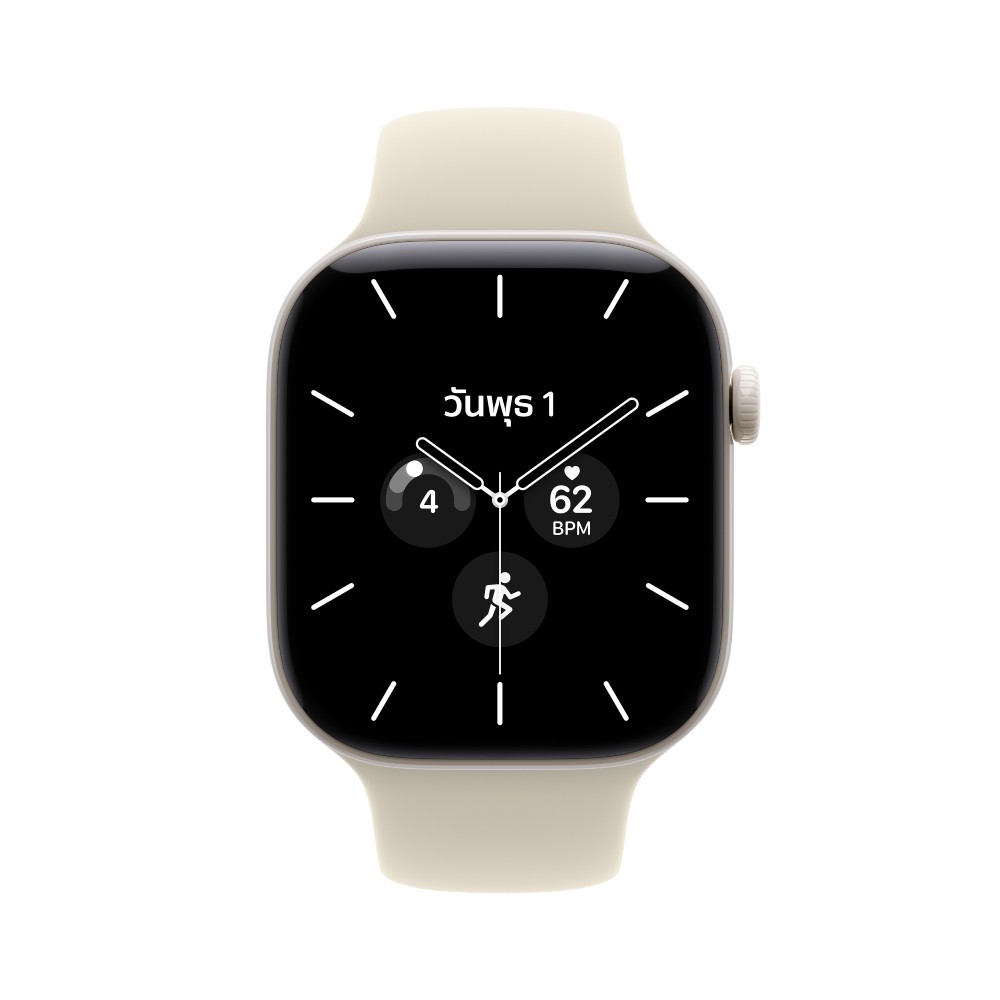 Apple Watch Series 12 GPS + Cellular 46mm Pearl White Ceramic Case with Sand Sport Band - S/M