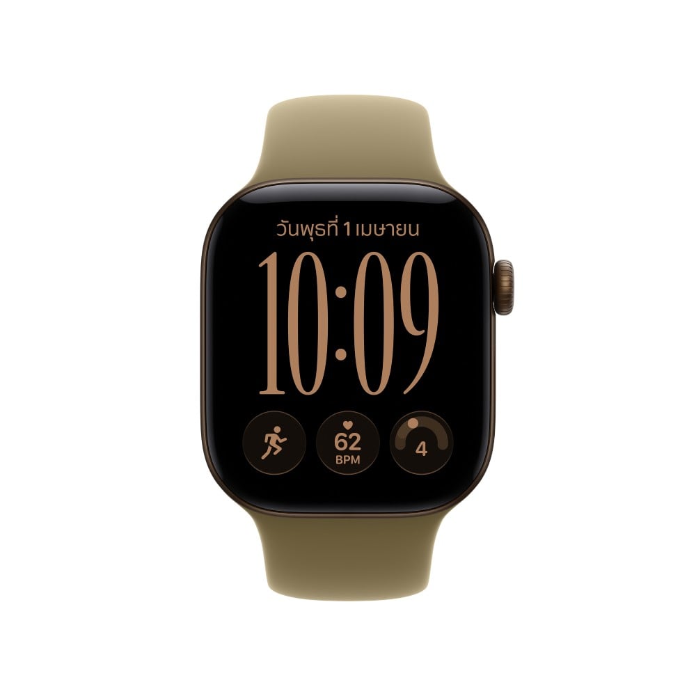 Apple Watch Series 12 GPS 42mm Dark Bronze Aluminium Case with Olive Sport Band - M/L