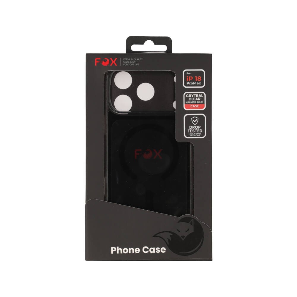 เคส FOX iPhone 18 Pro Max Crystal Clear Magnetic Black