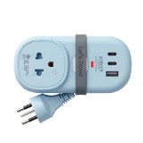 ปลั๊กไฟ Anitech TIS Travel Plug 2200W 1Socket 1.2M USB:1A+2C 17W H9313-Bl (EV)