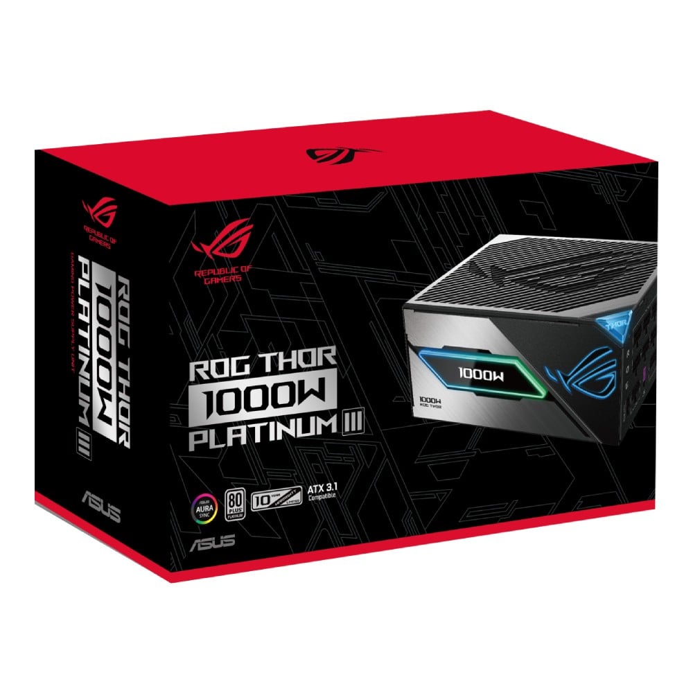 พาวเวอร์ซัพพลาย ASUS ROG Thor 1000W Platinum III Black