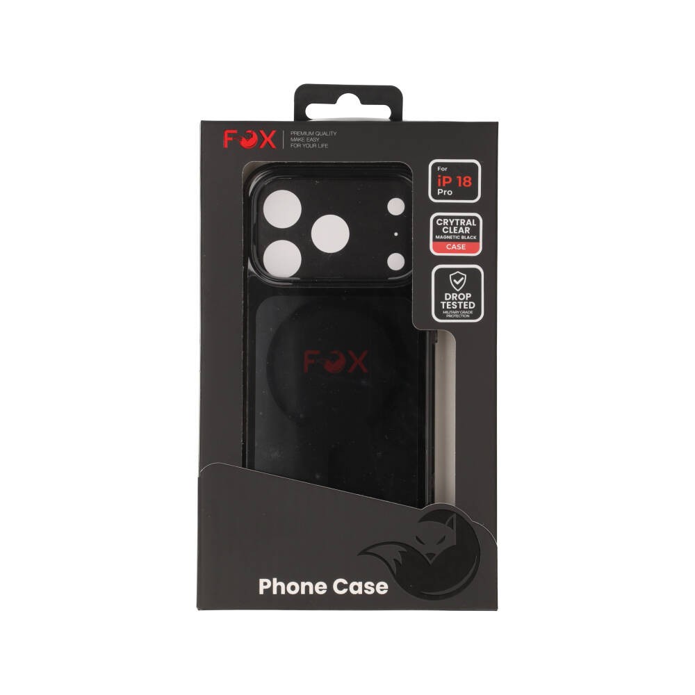 เคส FOX iPhone 18 Pro Crystal Clear Magnetic Black