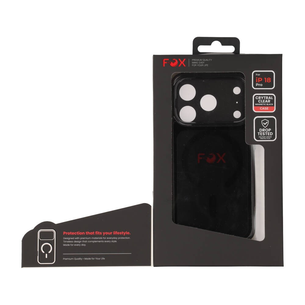 เคส FOX iPhone 18 Pro Crystal Clear Magnetic Black
