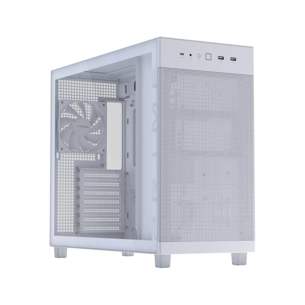 เคสคอมพิวเตอร์ ASUS Prime AP303 Tempered Glass Panel White