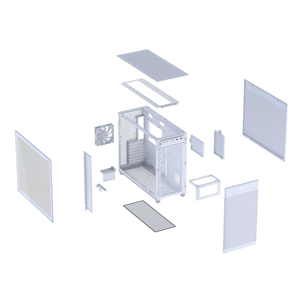 เคสคอมพิวเตอร์ ASUS Prime AP303 Tempered Glass Panel White