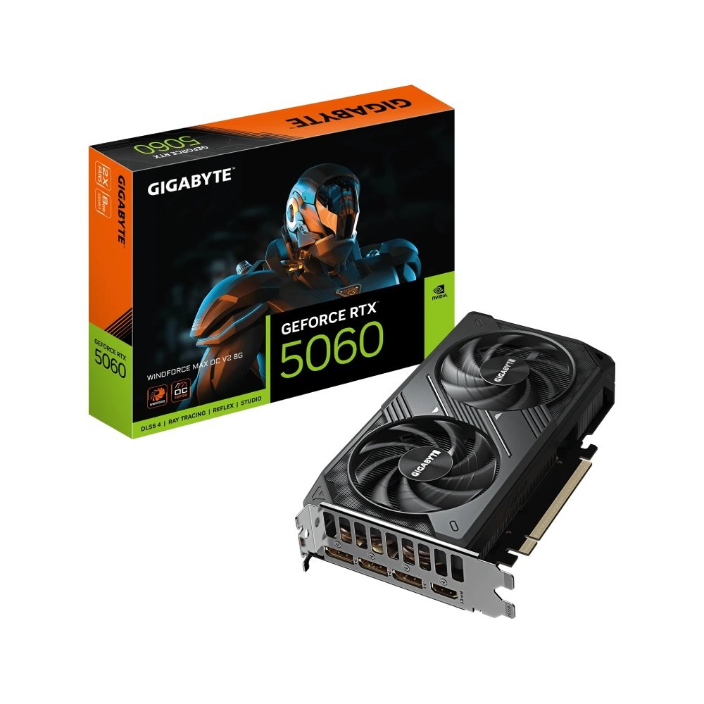 การ์ดจอ GIGABYTE GeForce RTX 5060 WINDFORCE MAX OC V2 8G GDDR7 128-bit (rev 1.0)