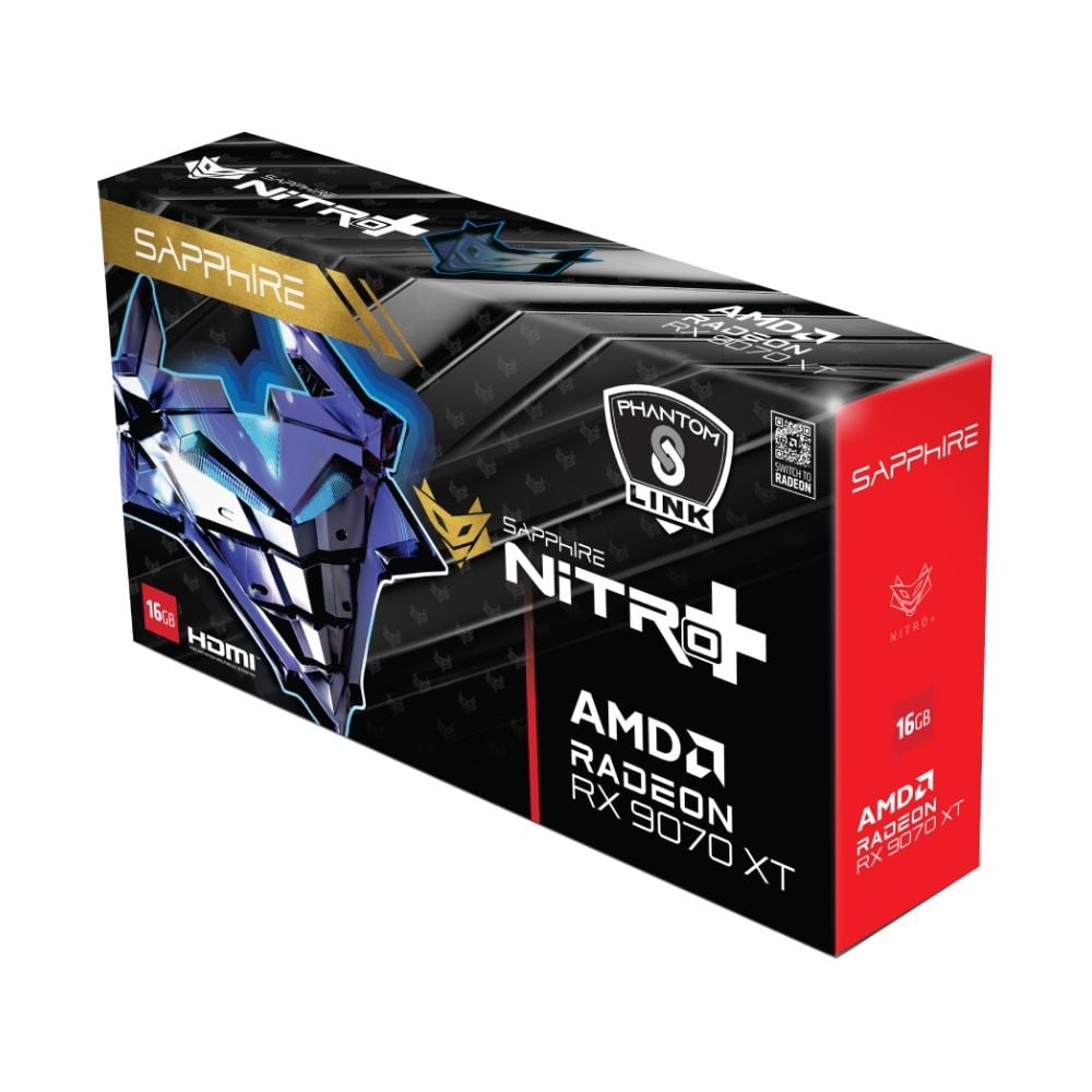 การ์ดจอ SAPPHIRE NITRO+ AMD Radeon RX 9070 XT OC PhantomLink 16GB GDDR6 256-bit