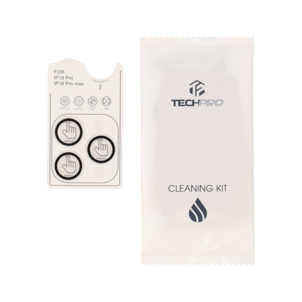 ฟิล์มกันเลนส์ TECHPRO iPhone 18 Pro / 18 Pro Max Camera Ring Lens Crystal Clear