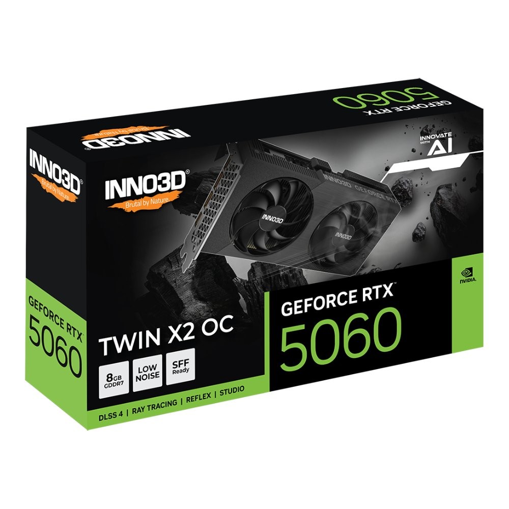 การ์ดจอ INNO3D GeForce RTX 5060 TWIN X2 V2 8GB GDDR7 128-bit