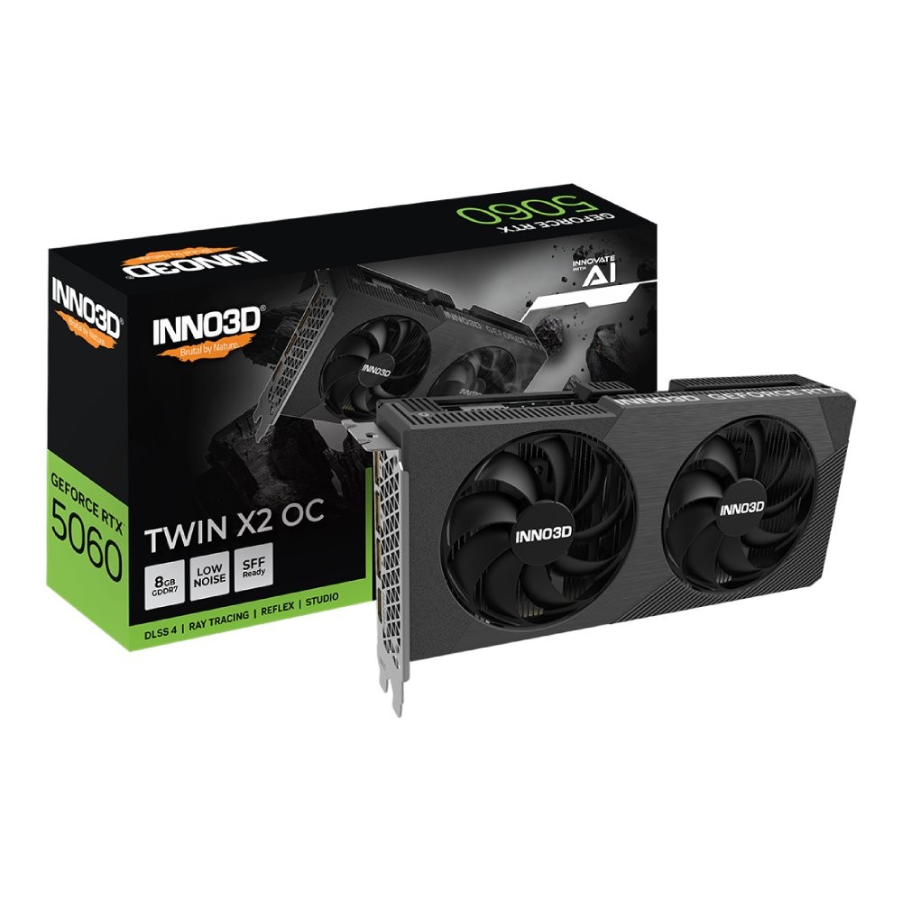 การ์ดจอ INNO3D GeForce RTX 5060 TWIN X2 V2 8GB GDDR7 128-bit