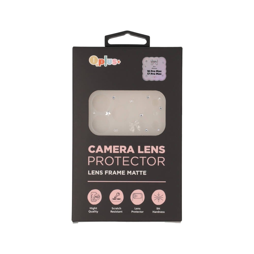 ฟิล์มกันรอยฐานกล้อง QPLUS iPhone 18 Pro Max/17 Pro Max Lens Frame Matte Ribbon Crystal