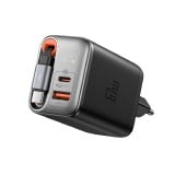 อะแดปเตอร์ MCDODO 67W 1C+1A Digital Display GaN Charger Built-in 65cm retractable USB-C Cable (A6703)