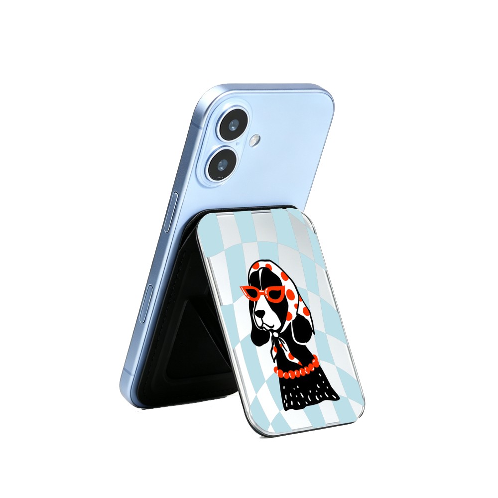 ซองใส่บัตรแม่เหล็ก FOX Mirror Card Holder Stand Fashion Pup