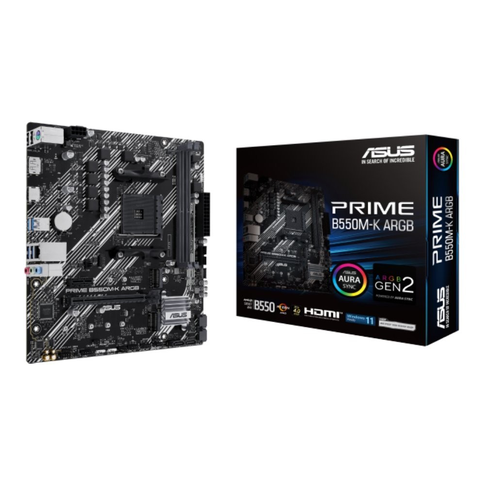 เมนบอร์ด ASUS PRIME B550M-K ARGB DDR4 AM4