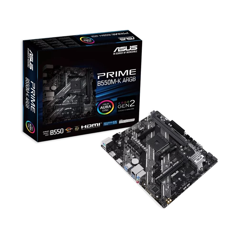 เมนบอร์ด ASUS PRIME B550M-K ARGB DDR4 AM4