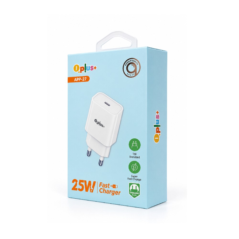 อะแดปเตอร์ QPLUS Wall USB Charger 1 USB-C (PD25W) White (APP27) (TISI)