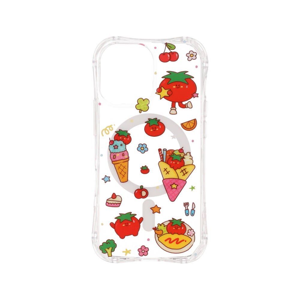 FOX x PLEASENJOY เคส iPhone 12 Pro/13 Pro/14 Pro/15 Pro/16 Pro Happy Tomato Uni Clear