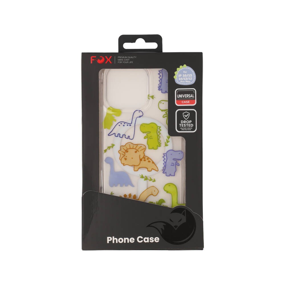 FOX เคส iPhone 12 Pro Max/13 Pro Max/14 Pro Max/15 Pro Max/16 Pro Max Dino Friends Uni Clear