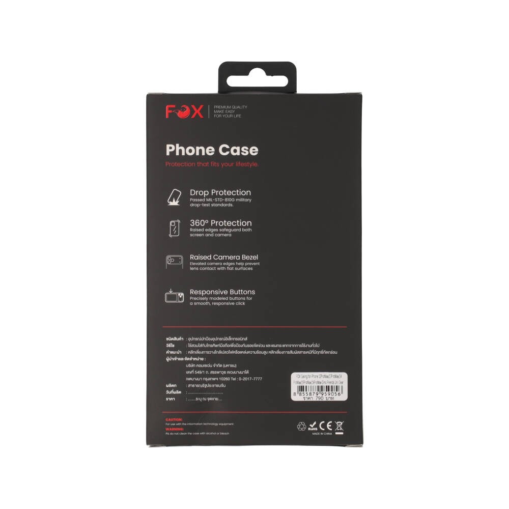 FOX เคส iPhone 12 Pro Max/13 Pro Max/14 Pro Max/15 Pro Max/16 Pro Max Dino Friends Uni Clear