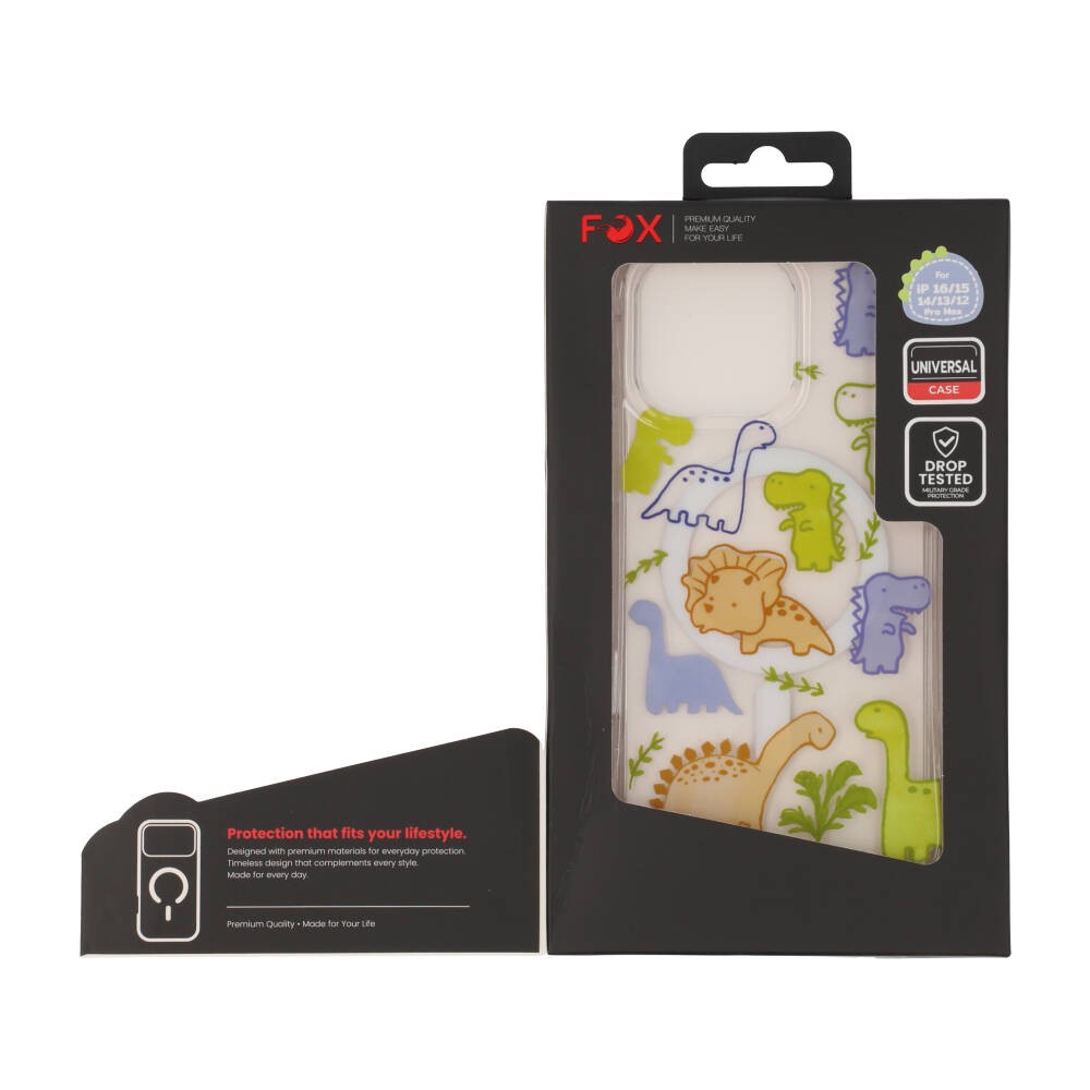 FOX เคส iPhone 12 Pro Max/13 Pro Max/14 Pro Max/15 Pro Max/16 Pro Max Dino Friends Uni Clear