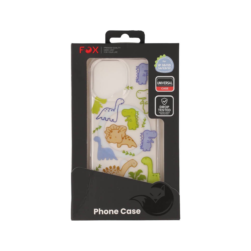 FOX เคส iPhone 12/13/14/15/16 Dino Friends Uni Clear