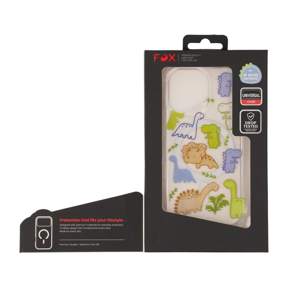 FOX เคส iPhone 12/13/14/15/16 Dino Friends Uni Clear