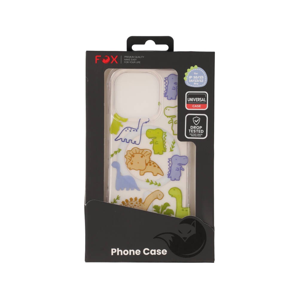 FOX เคส iPhone 12 Pro/13 Pro/14 Pro/15 Pro/16 Pro Dino Friends Uni Clear