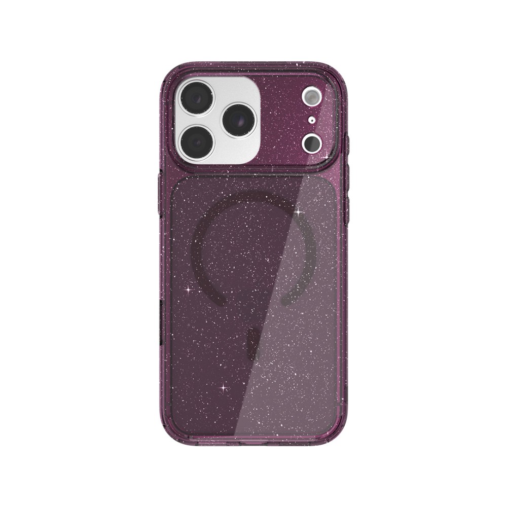 เคส JTLEGEND iPhone 18 Pro Glitter Hybrid Cushion Mag - Burgundy